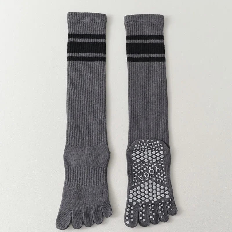 Five-finger Yoga Socks Stocking Women Cotton Breathable Indoor Workout Sports Socks Silicone Non-slip Professional Pilates Socks