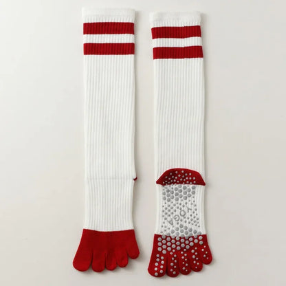 Five-finger Yoga Socks Stocking Women Cotton Breathable Indoor Workout Sports Socks Silicone Non-slip Professional Pilates Socks