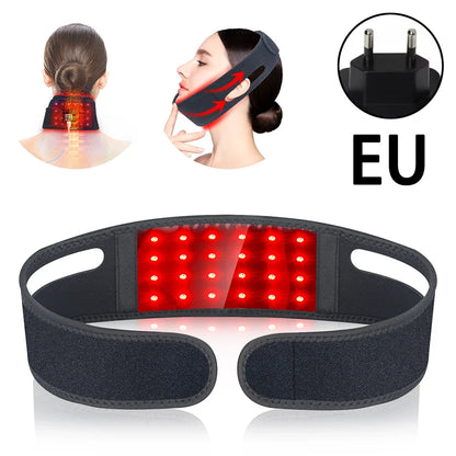 660nm Red Light Infrared 850NM Fabric Chin Neck Home Use Neck Heating Belt Lifting Firming Skin Neck Pain Relief Wrap Skin Care