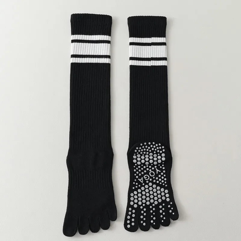 Five-finger Yoga Socks Stocking Women Cotton Breathable Indoor Workout Sports Socks Silicone Non-slip Professional Pilates Socks