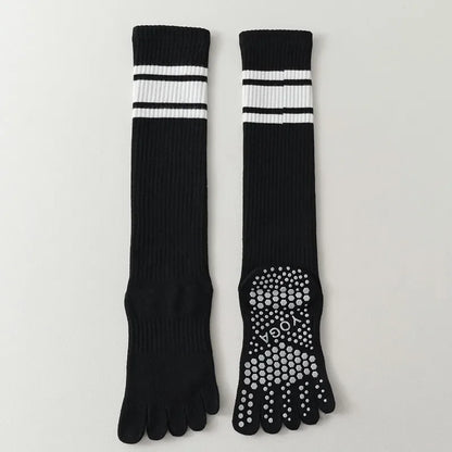 Five-finger Yoga Socks Stocking Women Cotton Breathable Indoor Workout Sports Socks Silicone Non-slip Professional Pilates Socks
