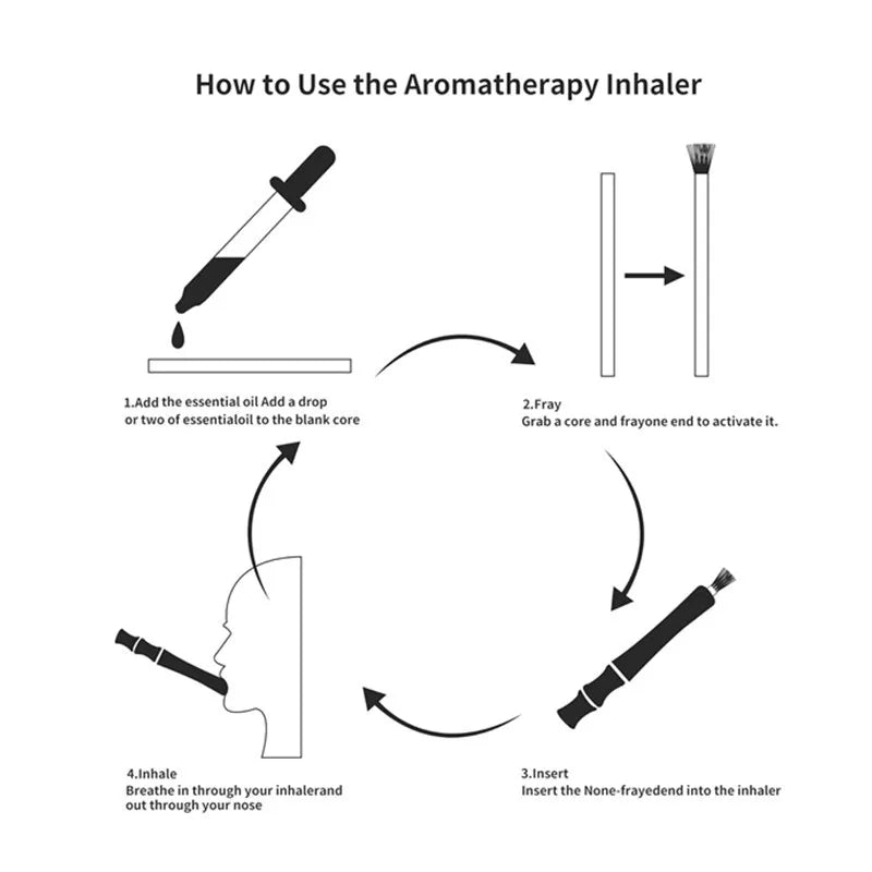 Aromatherapy Inhaler for Essential Oil, Quit Smoking Inhaler Stick, Wooden Personal Diffuser for Essential Oils with 3 Pack Bla