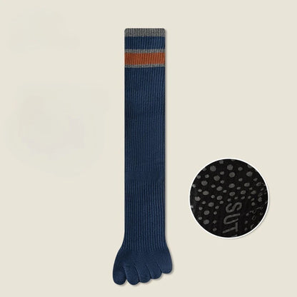 Women's Non-slip Cotton Yoga Socks Knee Sock Stockings Over Knee Compression Five Finger Grip Non-slip Yoga Pilates Toe Sock