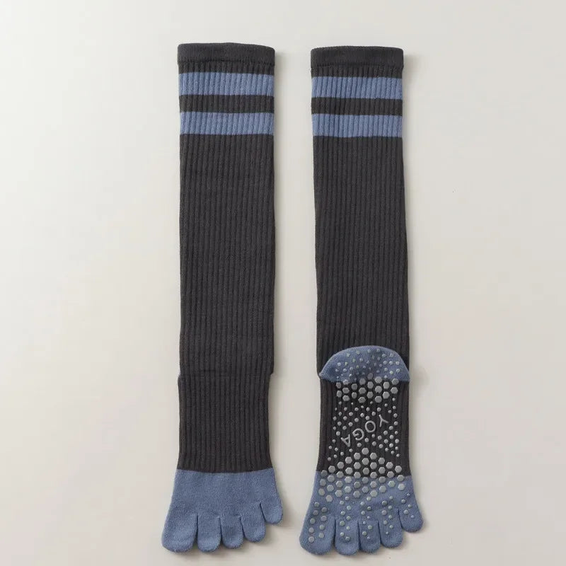Five-finger Yoga Socks Stocking Women Cotton Breathable Indoor Workout Sports Socks Silicone Non-slip Professional Pilates Socks