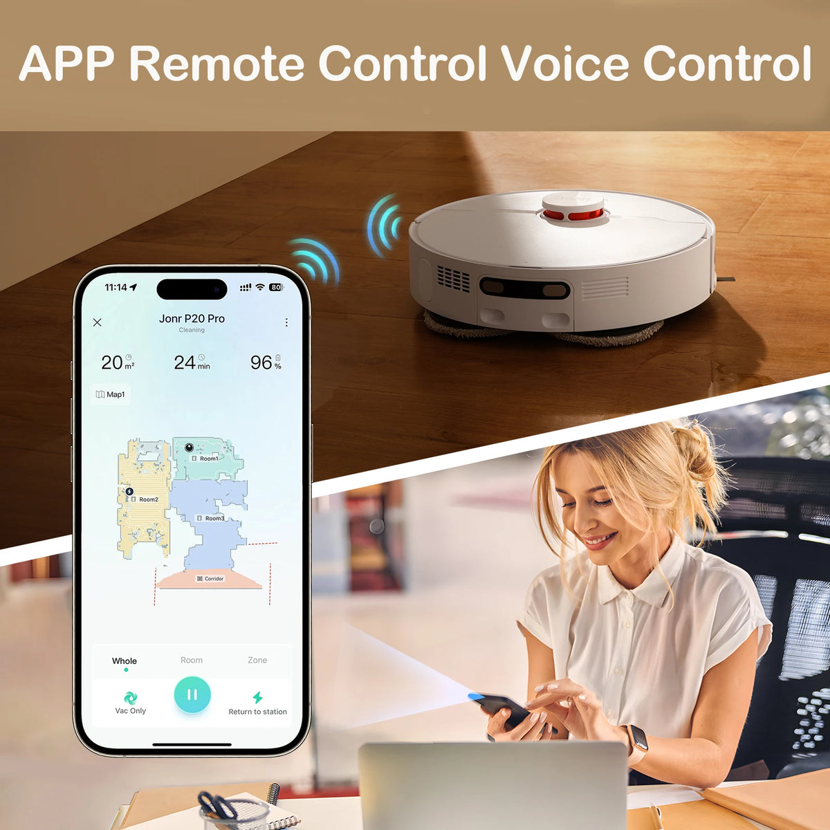 JONR P20 pro Robot Vacuum International Edition Mopping Vacuuming Drying Wipes Automatic Cleaning Dust Collecting Drainage Water