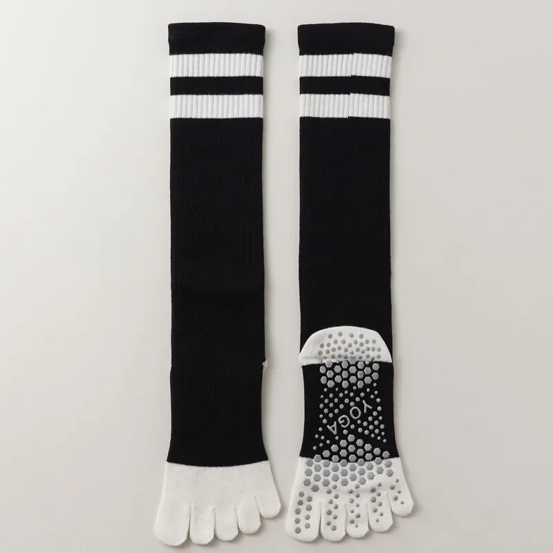 Five-finger Yoga Socks Stocking Women Cotton Breathable Indoor Workout Sports Socks Silicone Non-slip Professional Pilates Socks