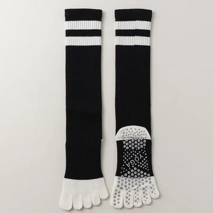 Five-finger Yoga Socks Stocking Women Cotton Breathable Indoor Workout Sports Socks Silicone Non-slip Professional Pilates Socks