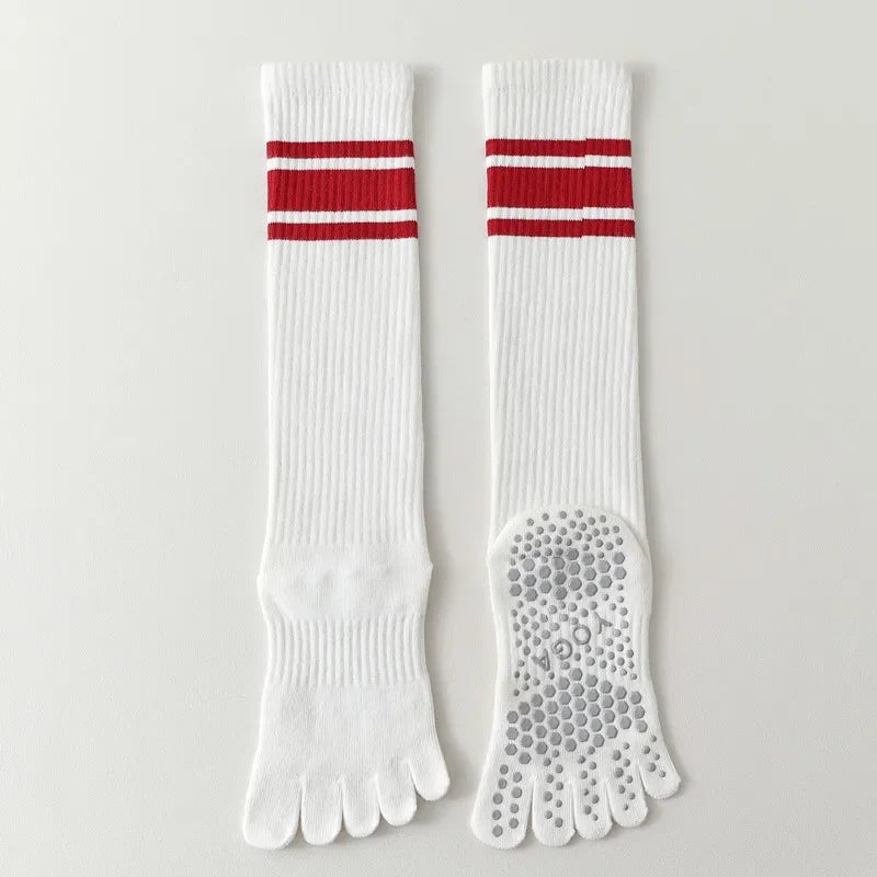 Five-finger Yoga Socks Stocking Women Cotton Breathable Indoor Workout Sports Socks Silicone Non-slip Professional Pilates Socks