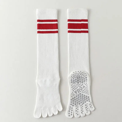 Five-finger Yoga Socks Stocking Women Cotton Breathable Indoor Workout Sports Socks Silicone Non-slip Professional Pilates Socks
