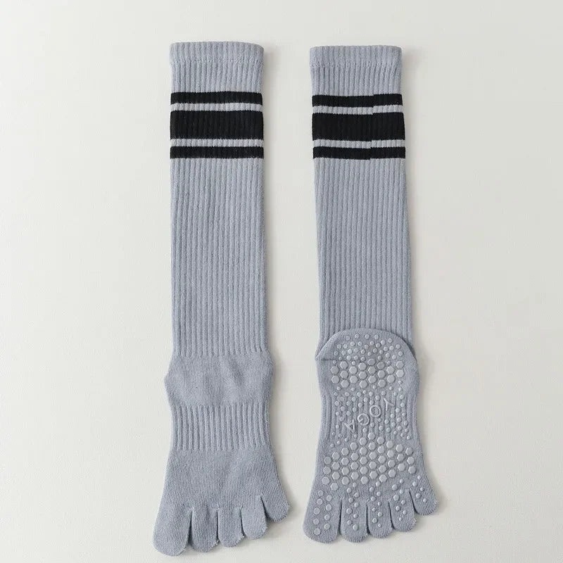 Five-finger Yoga Socks Stocking Women Cotton Breathable Indoor Workout Sports Socks Silicone Non-slip Professional Pilates Socks