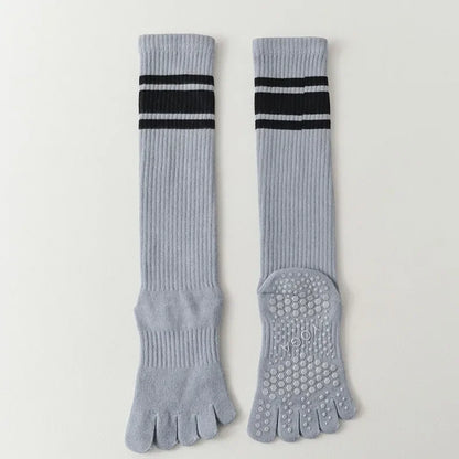 Five-finger Yoga Socks Stocking Women Cotton Breathable Indoor Workout Sports Socks Silicone Non-slip Professional Pilates Socks